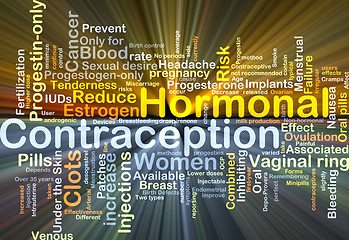 Image showing Hormonal contraception background concept glowing