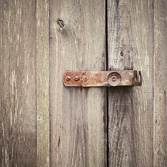 Image showing wooden door with lock