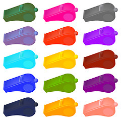 Image showing Colorful  Plastic Whistle 