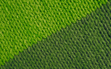 Image showing Stockinette stitch in bright and moss green wool background