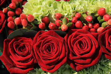 Image showing Red rose wedding arrangement