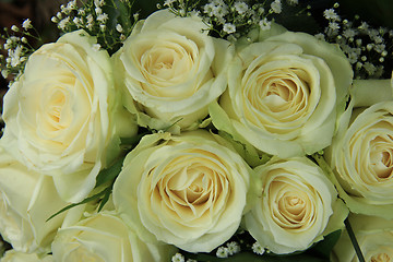 Image showing Outdoor wedding decorations: white flowers