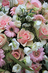 Image showing Bridal flower arrangement in pink and white