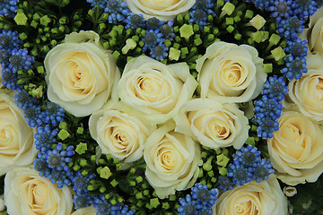 Image showing blue and white wedding flowers