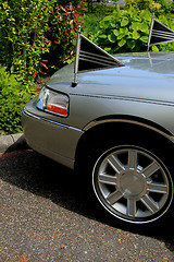 Image showing Silver grey hearse detail