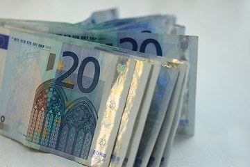 Image showing Twenty euro notes