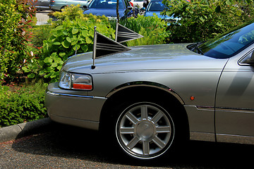 Image showing Silver grey hearse detail