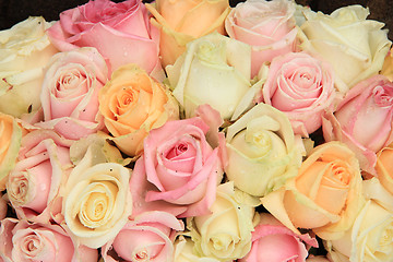 Image showing Pastel roses in a wedding arrangement