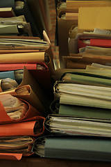 Image showing Stacked office files