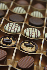 Image showing Chocolate candies in a box