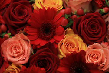Image showing Mixed rose wedding flowers