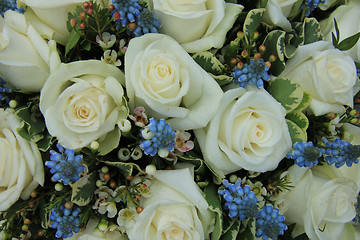 Image showing blue and white wedding flowers