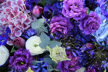 Image showing Blue wedding arrangement