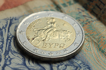 Image showing Greek euro coin