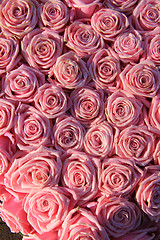 Image showing Pink roses in a bridal arrangement