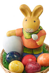 Image showing Basket with easter eggs