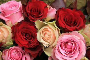 Image showing Wedding flowers in pink and red