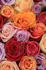 Image showing Mixed bridal roses