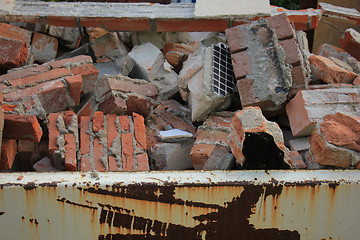 Image showing Bricks in a dumpster