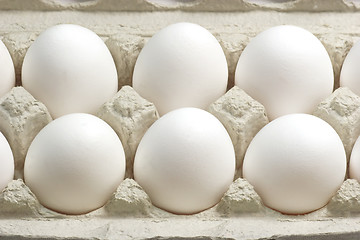 Image showing Cardboard box with eggs