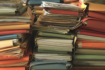 Image showing Stacked office files