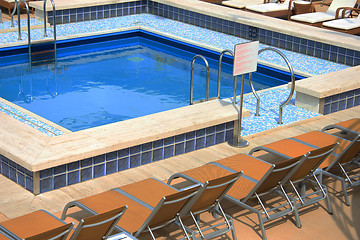 Image showing Swimming pool area at cruise ship
