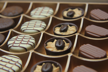 Image showing Chocolate candies in a box