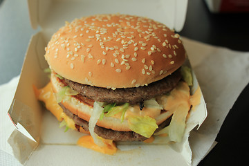 Image showing Hamburger in a carton box