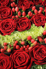 Image showing Red rose wedding arrangement