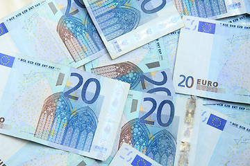 Image showing Twenty euro notes