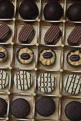 Image showing Chocolate candies in a box