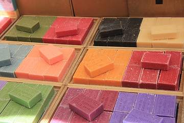 Image showing French soap at a market stall