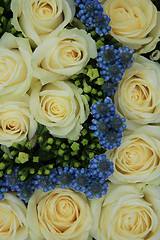 Image showing blue and white wedding flowers
