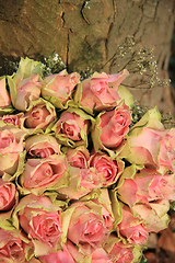Image showing Wedding decorations with pink roses