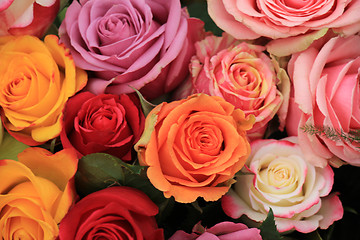 Image showing Multicolored wedding roses