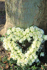 Image showing Heart shaped sympathy flowers