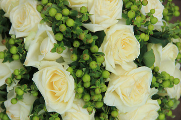 Image showing Wedding flowers: roses and green