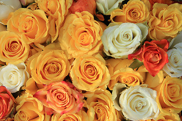Image showing yellow and white rose wedding arrangement