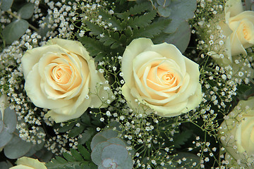 Image showing White roses in bridal bouquet