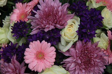 Image showing pink gerberas and white roses - wedding flowers