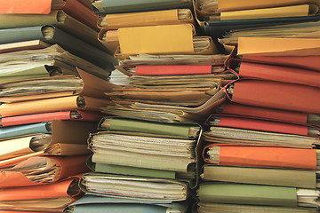 Image showing Stacked office files