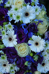 Image showing Bridal arrangement in blue and white