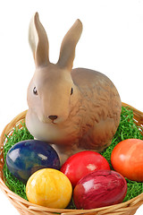 Image showing Easter basket with bunny