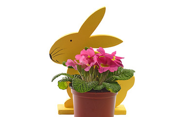 Image showing Easter bunny with flowers