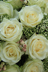 Image showing White wedding roses