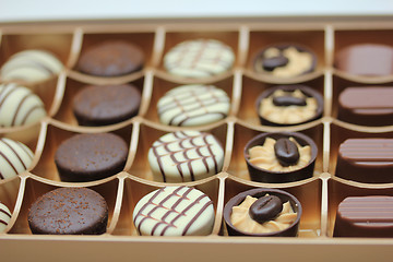 Image showing Chocolate candies in a box