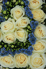 Image showing blue and white wedding flowers