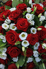 Image showing White and red wedding arrangement