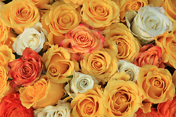 Image showing yellow and white rose wedding arrangement