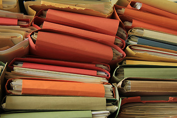 Image showing Stacked office files